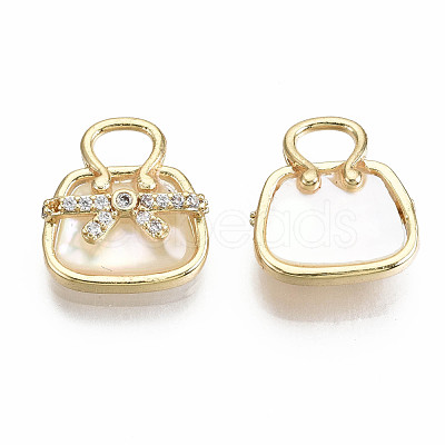 Natural Freshwater Shell Charms KK-S356-201G-NF-1