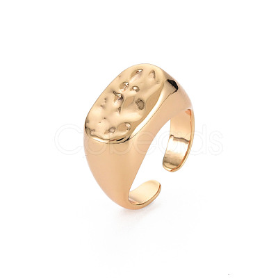 Hammered Oval Brass Cuff Rings RJEW-S048-003G-NF-1