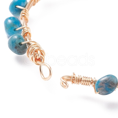 Natural Apatite Braided Beaded Bracelet BJEW-JB07997-07-1