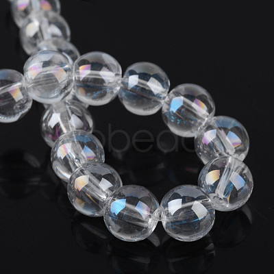 Electroplate Glass Beads Strands X-EGLA-Q062-10mm-A09-1