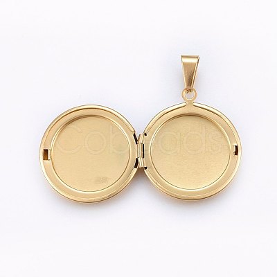 Ion Plating(IP) 316 Stainless Steel Locket Pendants STAS-O103-30G-1