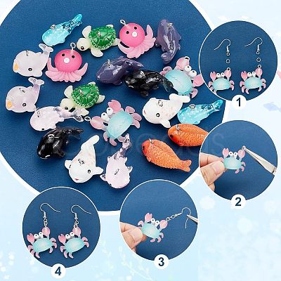 CHGCRAFT DIY Fish Dangle Earring Making Kits DIY-CA0004-10-1