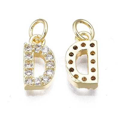 Brass Micro Pave Clear Cubic Zirconia Charms KK-N241-001-NR-1