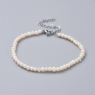 Natural Freshwater Pearl Beads Bracelets BJEW-JB04618-1