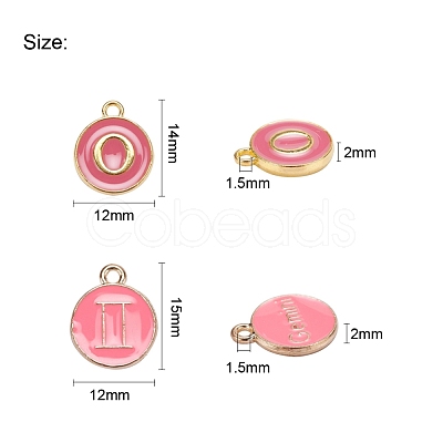 2 Sets 2 Styles Golden Plated Alloy Enamel Charms ENAM-YW0001-28E-1