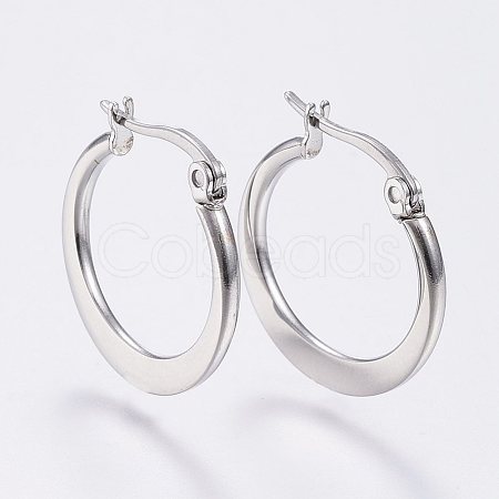304 Stainless Steel Hoop Earrings EJEW-F105-23P-1