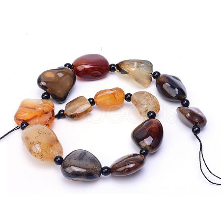 Natural Agate Bead Strands G-T054-33-1