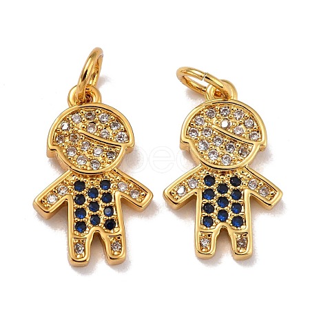 Brass Micro Pave Cubic Zirconia Charms ZIRC-A021-49G-A-1
