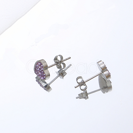 Stainless Steel Heart Stud Earrings for Women IO4754-2-1