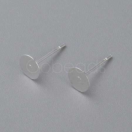 304 Stainless Steel Stud Earring Findings STAS-H436-24S-6mm-1