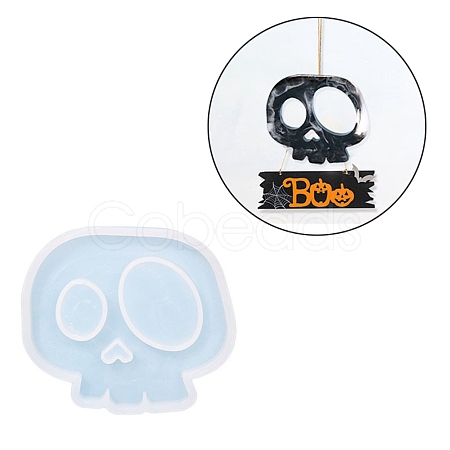 DIY Halloween Skull Cup Mat Statue Silicone Molds DIY-E055-19-1