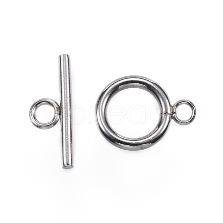 Tarnish Resistant 304 Stainless Steel Toggle Clasps X-STAS-F040-40B-P-1