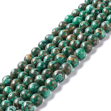 Assembled Synthetic Pyrite and Dyed Howlite Beads Strands G-K317-A03-03-1
