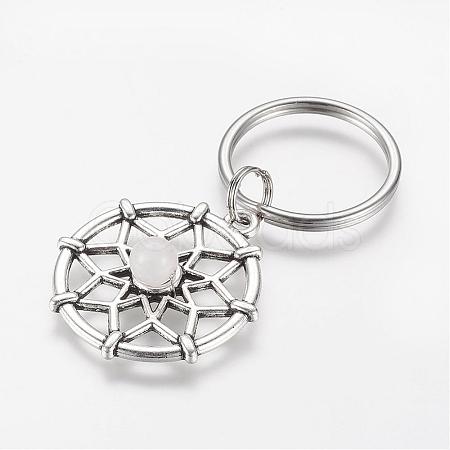 Alloy Rose Quartz Keychain KEYC-JKC00143-01-1