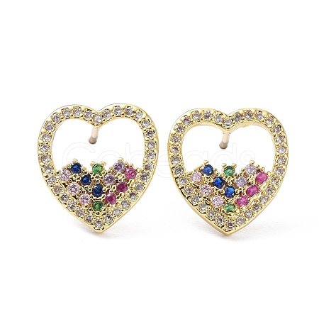 Heart Earrings for Valentine's Day ZIRC-C021-38G-1