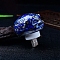 Resin Pig Shape USB Night Light, with Natural Lapis Lazuli Chips inside Night Lamp for Bedroom Home Decor, 58x39x48mm