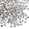 Glass Flat Back Rhinestone for Clothing, Grade A, Back Plated, Faceted, Half Round, Crystal AB, 1.7~1.8mm, about 1440pcs/bag