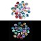 Flower Resin Cabochons with Glitter Powder, Glow in the Dark, Colorful, 10.5x10.5x4.5mm