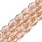 Transparent Glass Beads Strands, Faceted, Oval, PeachPuff, 8x5.5mm, Hole: 1mm, about 70pcs/strand, 22.2~22.64''(55.5~57.5cm)