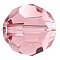 Preciosa&reg Crystal Beads, Czech Crystal, 451 19 602 Round, Light Rose, 6mm