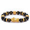 Natural Agate Stone Bracelet with 3D Gold Pixiu for Men and Women, size 1