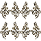 Ethnic Style Flower Pattern Computerized Embroidery Appliques, Metallic Thread Embroidery Iron on Ornament Accessories, Black, 175~177x88~89x1mm