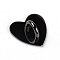 Alloy Hook Hanger, with Iron Hook, Self Adhesive Sticker, Heart, Gunmetal, 24x25x11.5mm, Hole: 7x8.5mm