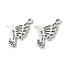 Non-Tarnish 201 Stainless Steel Pendants, Laser Cut, Bird Charm, Stainless Steel Color, 17.5x11x1mm, Hole: 1.4mm