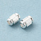 Brass Beads, Cadmium Free & Lead Free, Column, 925 Sterling Silver Plated, 6x4mm, Hole: 1.5mm