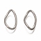 Non-Tarnish 304 Stainless Steel Open Jump Rings, Twisty Rhombus, Stainless Steel Color, 23x13x2mm, inner diameter: 18.5x9mm