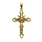 Ion Plating(IP) 304 Stainless Steel Pendants,  Crucifix Cross Charm, Easter, Antique Golden, 52x32x3.5mm, Hole: 9.5x4.5mm