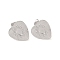 Non-Tarnish Heart 304 Stainless Steel Stud Earrings Findings, Stainless Steel Color, 17x16mm, Tray: 6x4mm