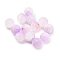 Frosted Baking Painted Crackle Glass Beads with Glitter Powder, Two Tone, Round, Medium Orchid, 8x7.5mm, Hole: 1.6mm, about 1538pcs/1000g