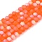 Transparent Glass Beads Strands, Faceted, Frosted, Half AB Color Plated, Rondelle, Dark Orange, 3.5~3.8x3mm, Hole: 0.4mm, about 113~115pcs/strand, 32.5~33cm