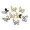 Rack Plating Alloy Rhinestone Pendants, Lead Free & Cadmium Free & Nickel Free, Butterfly Charms, Golden, 22.5x18x4.5mm, Hole: 1.4mm