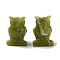 Natural Southern Jade Carved Figurines, for Home Office Desktop Decoration, Owl, 15.5~18.5x13~15x22~24mm