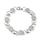 Non-Tarnish 201 Stainless Steel Flat Round Link Chain Bracelets for Women Men, Stainless Steel Color, 7-1/4 inch(18.4cm)