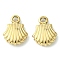 304 Stainless Steel Charms, Shell Shape Charms, Real 14K Gold Plated, 9.5x7.5x2.4mm, Hole: 1mm