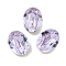 Glass Rhinestone Cabochons, Flat Back & Back Plated, Faceted, Oval, Violet, 8x6x4mm