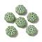 Opaque Lampwork Beads, Flower, Dark Sea Green, 15x6mm, Hole: 1mm, about 45~55pcs/100g