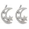 Non-Tarnish 304 Stainless Steel Stud Earrings, Stainless Steel Color, Moon, 9.5x7mm