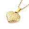 Heart 304 Stainless Steel Pendant Necklaces, Cable Chains Necklaces for Women, Real 18K Gold Plated, 15.75 inch(40cm), pendant: 16x15.5mm