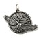 316 Surgical Stainless Steel Pendants, with Jump Ring, Flat Round with Eagle Charm, Antique Silver, 41x49x9mm, Hole: 7mm