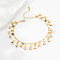 Fashionable Real 18K Gold Plated Brass Tassel Bell Anklet for Women Beach Casual Style, 8-1/4 inch(21cm)