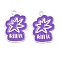 Spray Paint Alloy Pendants, with Enamel, Word Kill it Charm, Medium Purple, 26.5x20x1.5mm, Hole: 2mm