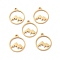 201 Stainless Steel Laser Cut Pendants, Mountain, Golden, 17x14.5x1mm, Hole: 1.5mm.