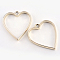 Rack Plating Alloy Heart Open Back Bezel Pendants, For DIY UV Resin, Epoxy Resin, Pressed Flower Jewelry, Cadmium Free & Nickel Free & Lead Free, Golden, 34x30.2x3.7mm, Hole: 3mm