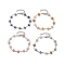 Faceted Rondelle Gemstone Link Chain Bracelets, Brass Jewelry for Women, 7-3/4 inch(19.7cm)