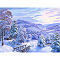 DIY Winter Snowy House Scenery Diamond Painting Kits, including Resin Rhinestones, Diamond Sticky Pen, Tray Plate and Glue Clay, Colorful, 300x400mm