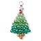 Glass & Alloy Pendants, with Platinum Brass Finding, Christmas Tree with Satr, Mixed Color, 45x24.5x4.5mm, Hole: 4mm